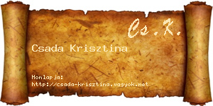 Csada Krisztina névjegykártya